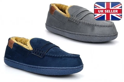 JO & JOE Boys Moccasins Size 6 Moccasin Slippers Size 4 Size 5 Slip On Carpet Slippers