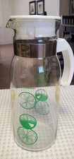 Vintage Pyrex Glass Lemon Lime Pitcher Carafe...