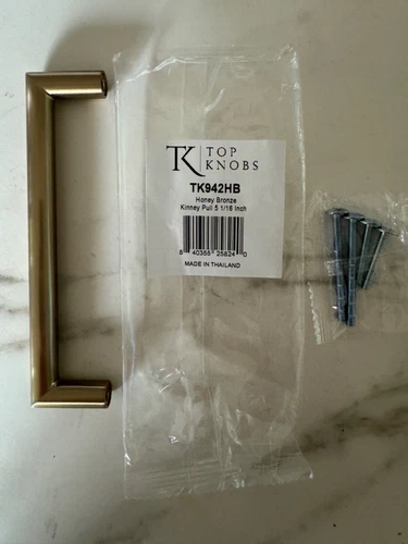 Set of 2 Top Knobs TK942HB Kinney Pull 5 1/16 Inch (c-c) - Honey Bronze - NEW - Picture 1 of 2