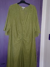 ASOS LONG GREEN RUCHED DRESS..SIZE 28