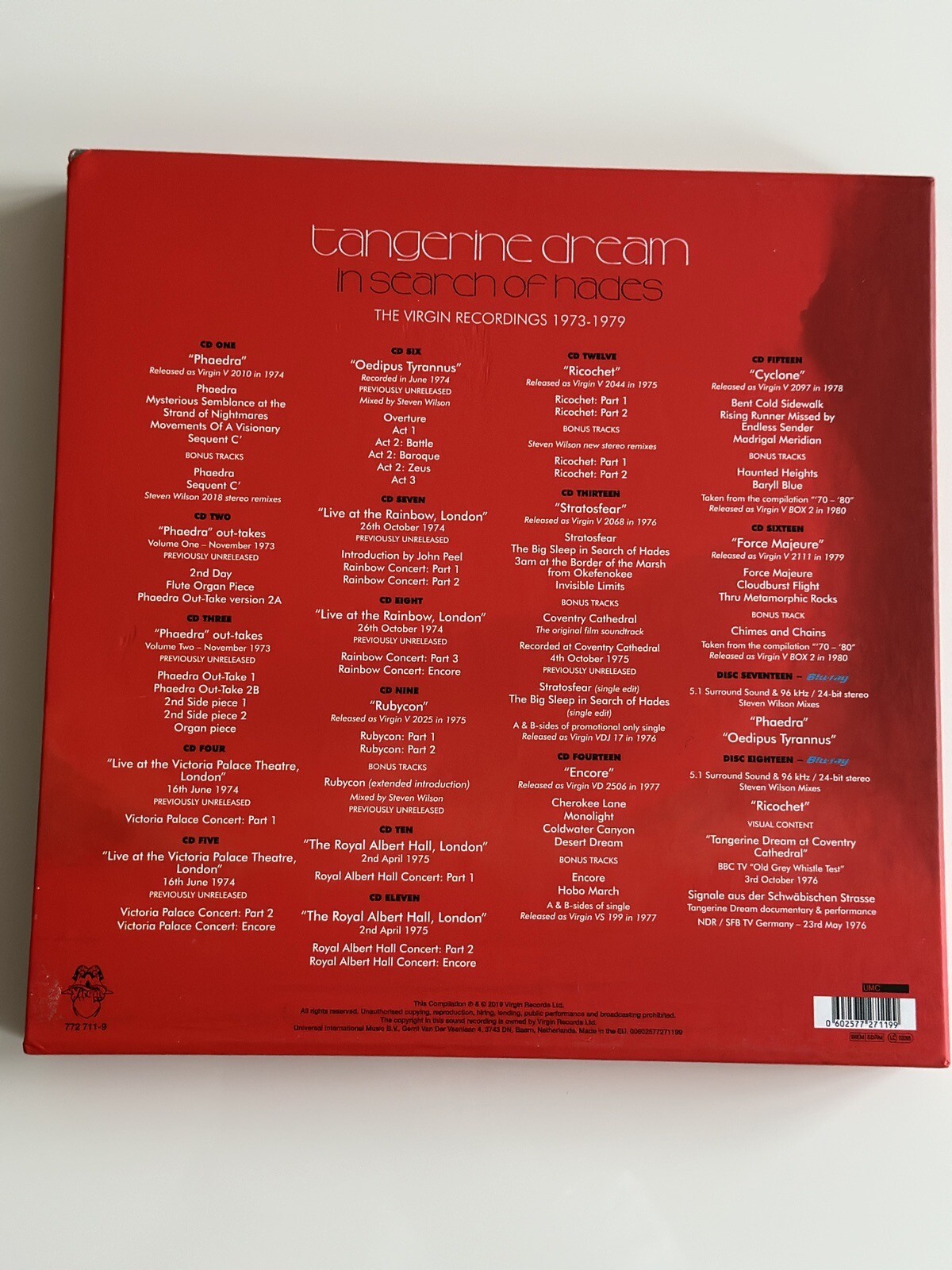 Tangerine Dream In Search Of Hades Ltd. Box Set Guter Zust. 16 CD 2 BluRay Rare eBay