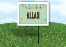 ALLAN WELCOME BABY GREEN 18 in x 24 in Yard Sign Road Sign with Stand