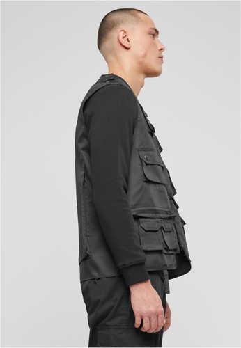 BRANDIT Giacca Gilet uomo casual caccia pesca campeggio Vest Black - Photo 6/8