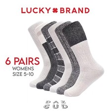 Lucky Brand 6-Pairs Ladies Super Soft Boot Socks - Womens Sz 5-10 - BRAND NEW