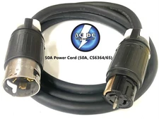 50 AMP ENTERTAINMENT CABLE GENERATOR POWER CABLE CS6364/65 250V SO 6/4 600V M/F