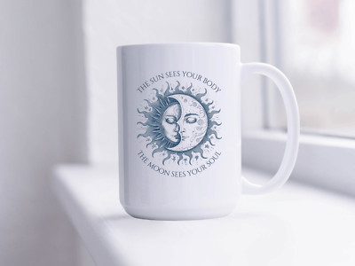 The Sun & The Moon Coffee Tea Mug Cup 15 Oz Ceramic Astrology Lover by Mugzan