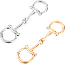 2Pcs Horse Bit Buckle Double Silk Scarf Buckle Ring,D Ring Snaffle Bit Buckles f