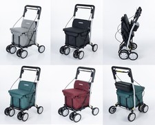 Einkaufs-Rollator Carlett klappbar Einkaufstrolley mit Sitz Roller Wagen 4 R&auml;der