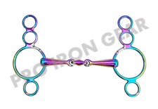 RAINBOW SHOW JUMPING HORSE ELEVATOR BIT SNAFFLE WITH OVAL LINK STEEL SOLID 