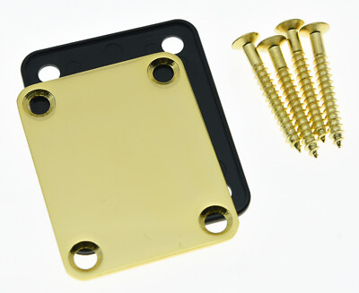 KAISH Electric Guitar Neckplate Metal Neck Plate For Fender Strat Tele GD/CR/BK