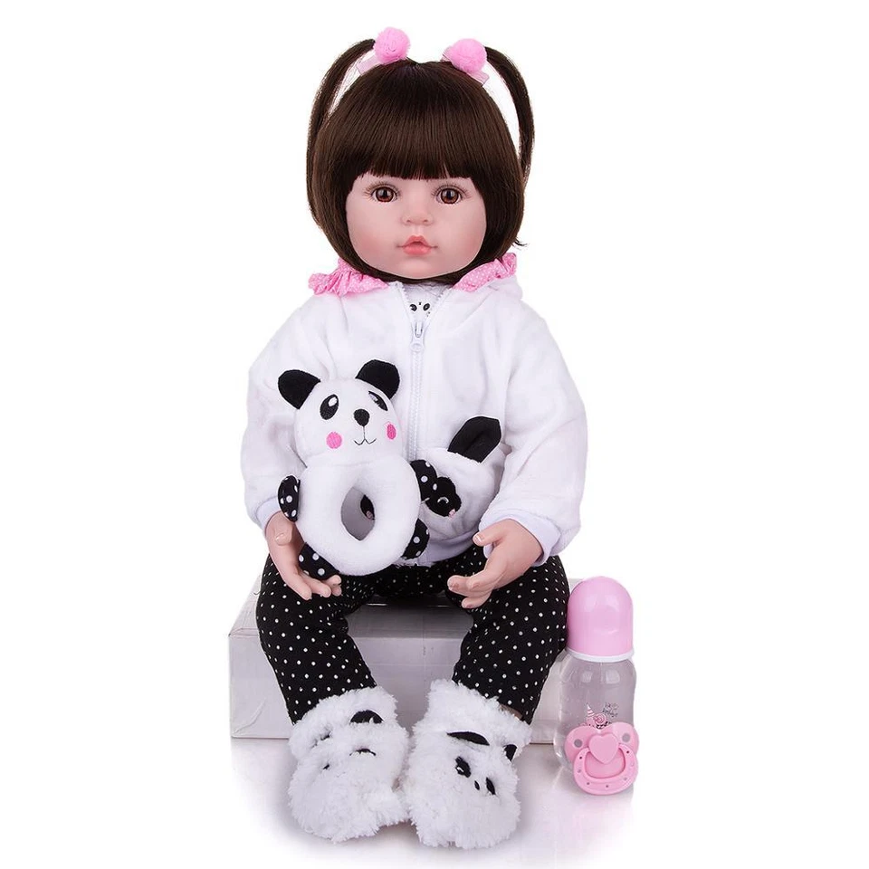 Bebé Niña Renacida Realista Muñeca Cuerpo de Tela Relleno Bebé Realista Muñeca Juguete Ropa Foto 3 de 4