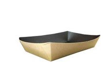 Kraft & Black Food Tray 224 x 134 x 47 mm - Street Food - 250er Pack - Take Away