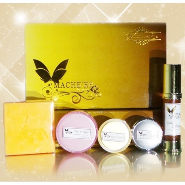 Set Mache're Gold Crema Blanqueadora Arrugas Acné Natural Piel Premium