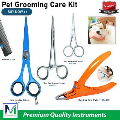 INSTUMAX® Professional Cat Groomin g Set Dog Claw Paw Nail Clippers Scissors Ear Cleaners
