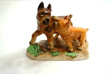 Vintage 1950's Boxer mom and pup Nippon Yoko Boeki ceramic dog figurine Japan
