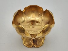 Plato de caramelo de porcelana dorada vintage 1933 Feria Mundial Chicago Century of Progress