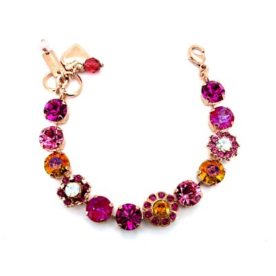 Bracelet By Mariana Woman Stunning Rose and Fuchsia Swarovski Crystals ...
