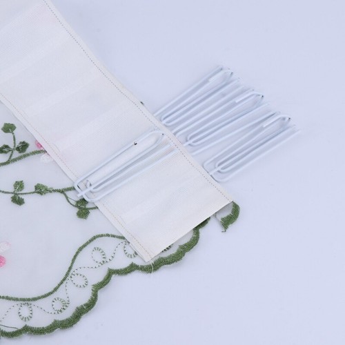 Rural Hand Embroidered Floral Shade Sheer Door Cafe Kitchen Voile Curtain for Fr - Picture 6 of 8