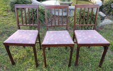 3 Vintage Leg-O-Matic Wood Folding Chair Airstream Tiny House RV Travel Trailer