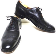 NWOB CHURCH'S MENS CUSTOM GRADE BLACK LEATHER WINGTIP OXFORD SHOES UK 10 1/2 B