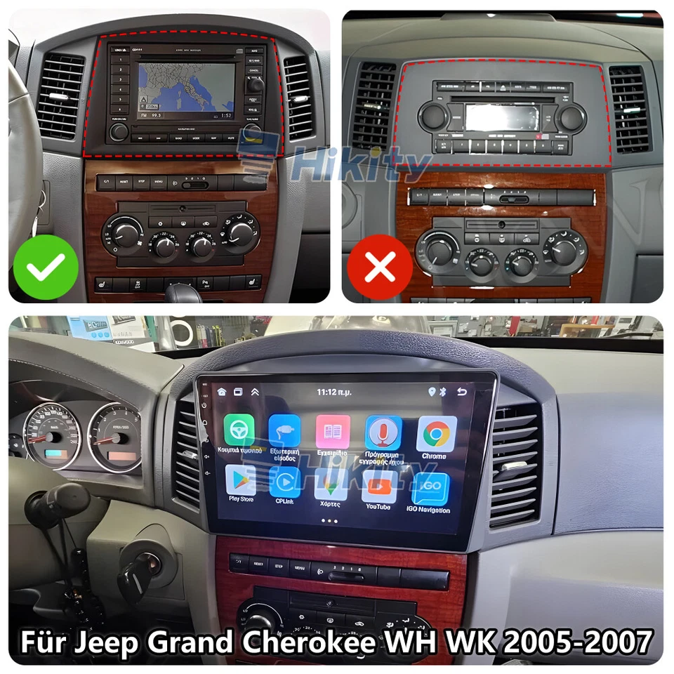 Android15 Radio DAB+ 2+64GB Carplay GPS Navi Für Jeep Grand Cherokee WH,WK 05-07 - Bild 2 von 4