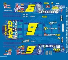  9 Kasey Kahne Click Dodge 2006 1/64th Scale Nascar Waterslide Decals