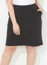 Catherines Plus Black Polka Dot Suprema Pockets Skort 4X 30/32