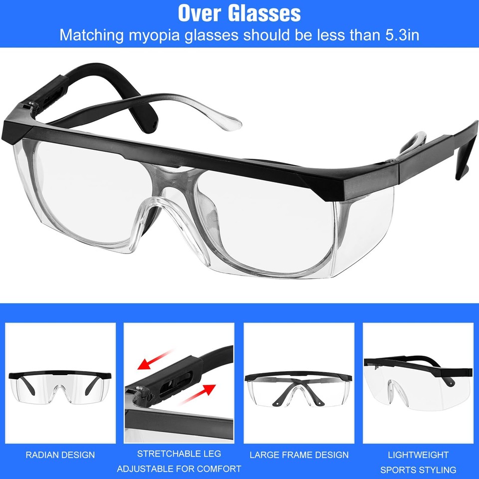 100 Pairs Safety Goggles Bulk Protective Glasses for Shooting Lab