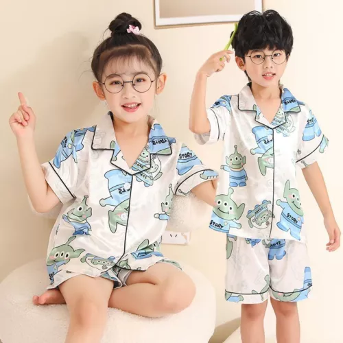 My Melody Kuromi Cinnamoroll Summer Ice Silk Pajamas Thin Homewear set kids - Picture 13 of 36