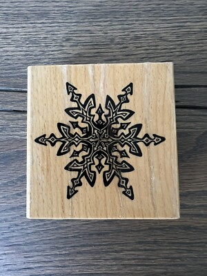 Brandneu - Create-It Große Schneeflocke Stempel Holzblock