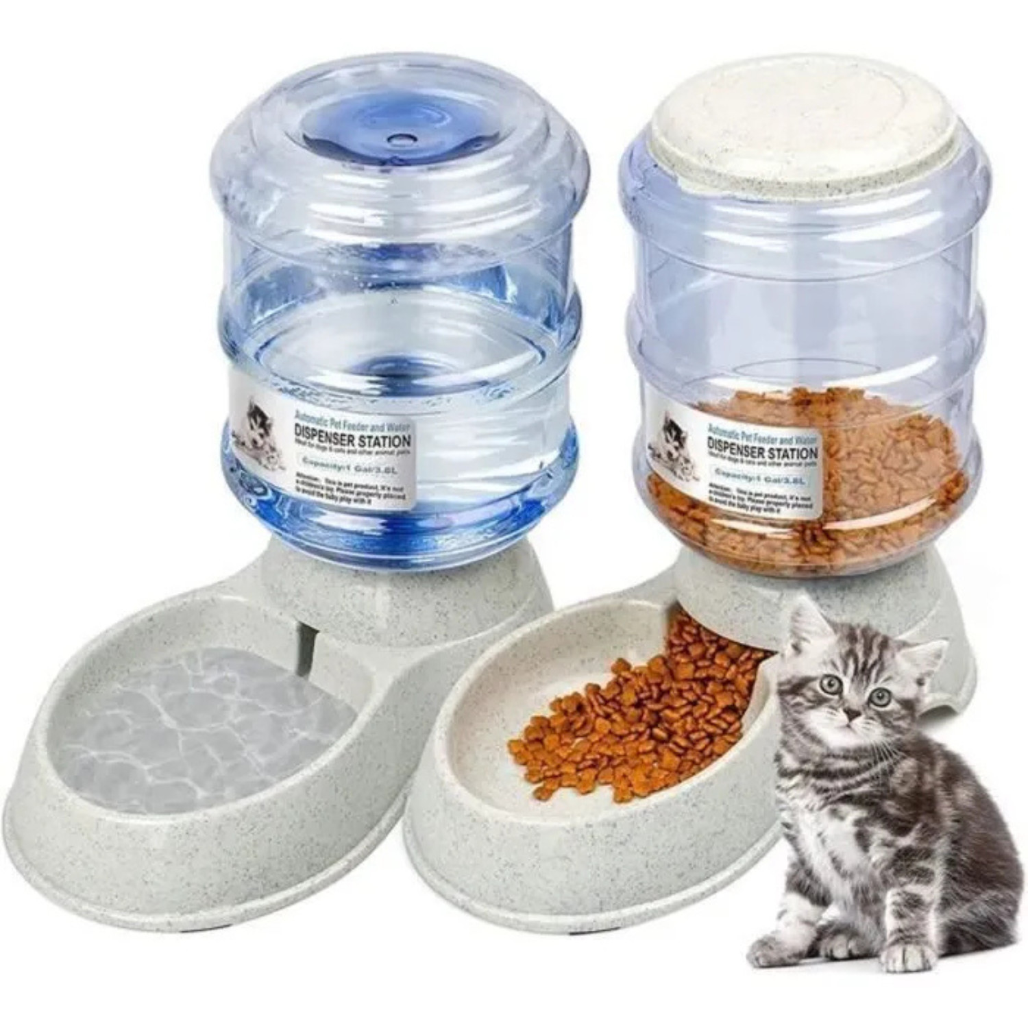 Distributeur croquettes chat 3,8L automatique par gravité anti-blocage