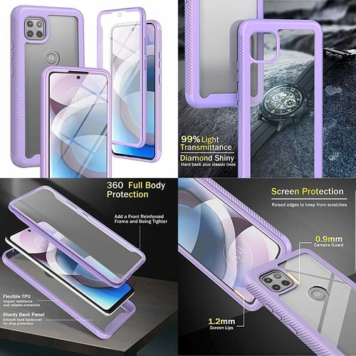 For Motorola Moto One 5g Ace Case Full Body Protection Clear Cover Light Purple Ebay