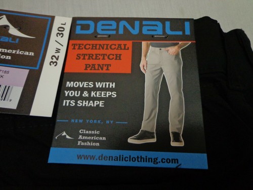 DENALI Black Technical Stretch Pants NWT 32/30 MSRP $54 - Picture 2 of 8