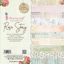 DRESS MY CRAFT KIT - 12 X 12 PADS - ROSE STORY - 2 PKGS