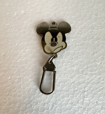Vintage Disney Mickey Mouse Key Chain Purse Charm Mickey Has Annoyed Face
