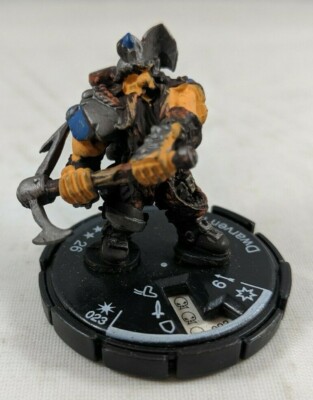 Dwarven Miner Mage Knight Single D&D RPG Figure Dwarf Pick Axe Fighter Character