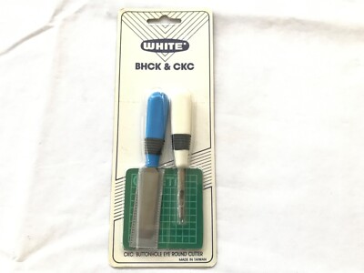 White 3PCS Sewing Buttonhole Cutter Hole Puncher, Button Hole Tool, Cutting Mat