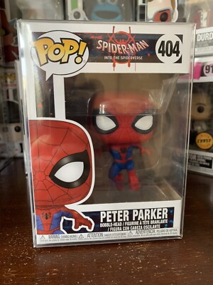Funko Pop Figur Marvel Spiderman Spiderverse Peter Parker 404 Mit Protektor