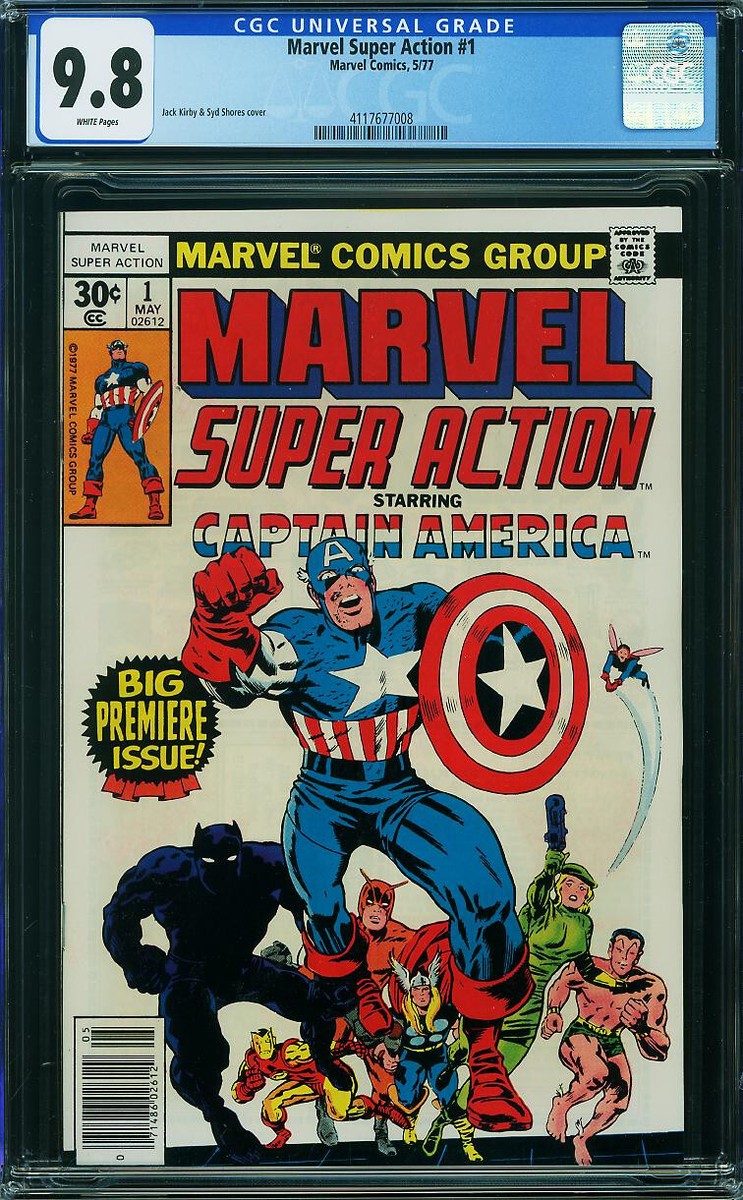 Marvel Super Action #1 CGC 9.8 1977 Captain America #100! Avengers