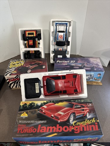 Vintage Radio Shack Rc Lot Turbo Lamborghini Countach Ferrari 27 Zebra Buggy Nos