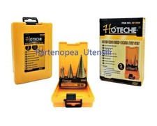 Kit Set 3 Fresa Per Metallo Ferro a Gradini Scalini Conica hss Allargafori Punta