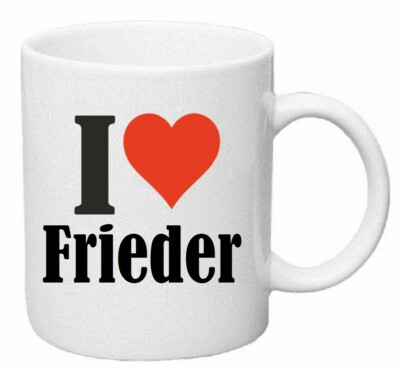 Kaffeetasse I Love Frieder Keramik Höhe 9,5cm in Weiß