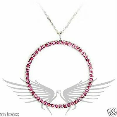 CHANEL Ciondolo cerchio della vita cristallo rosa di alta qualità rodiato brillante 6X419*