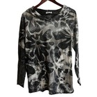 HEYNE BOGUT size 2 US Medium Gray Hoodie Long Sleeve Top Organic Cotton Tie Dye