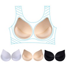 1Pair Women Enhancer Bra Insert Pads Push Up Padded Resilient For Swimsuit Foam