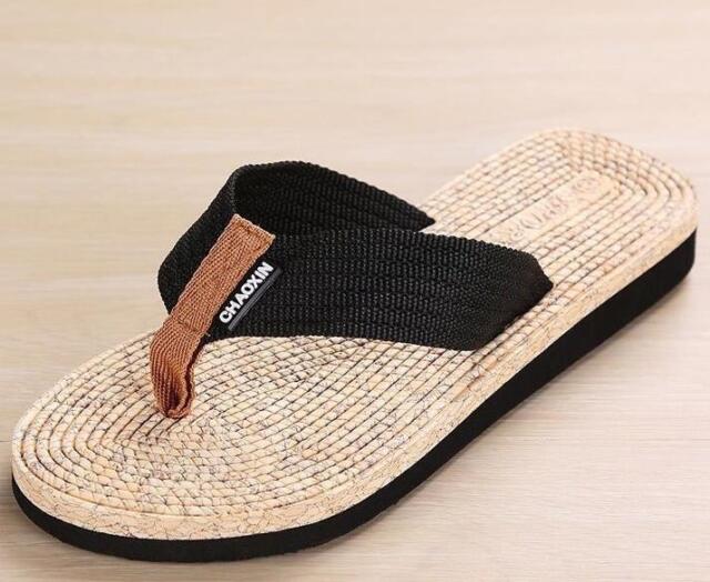 Summer Men Outdoor Comfort New Beach Flip-Flops Hollow Slip On Slippers Open Toe