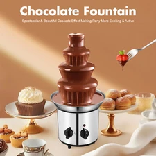 Chocolate Fountain Machine 4 Tier Stainless Steel Luxury Cheese Cascading Fondue