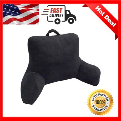 Large Bed Rest Pillow Back Arm Head Support Chair Plush Shredded Foam TV Reading
