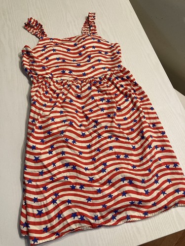 Cat and Jack Girls Red White & Blue Stars & Stripes July 4th Tank Dress XL - Picture 3 of 9
