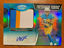 2022 Certified Football Isaiah Spiller RC Freshman Fabric Auto 3/50 SP Chargers